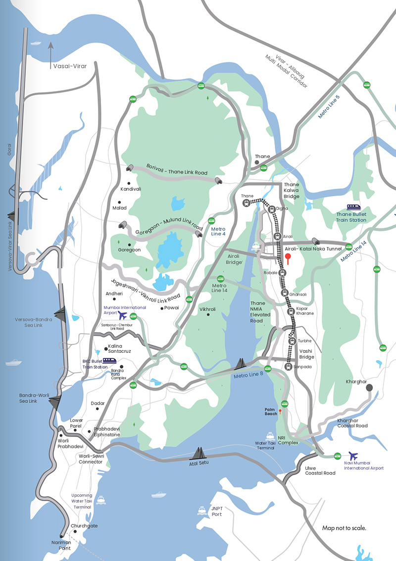 Delta Tricity Airoli Connectivity Map